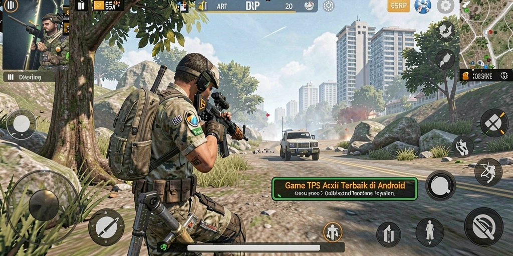 Tampilan gameplay seru dari 55RP yang penuh aksi.
