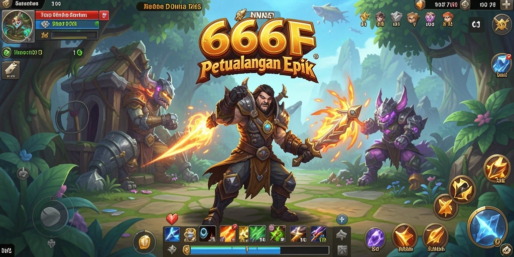 Tampilan gameplay <strong>666F</strong> menunjukkan pertarungan seru dan karakter yang dinamis.