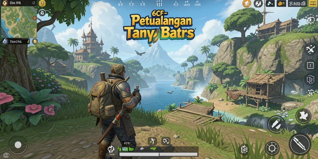 Tangkapan layar dari gameplay 6CF yang menampilkan dunia terbuka yang indah.