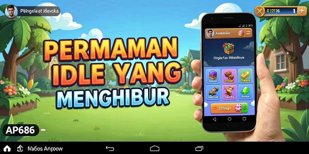 Tampak permainan Idle penuh warna dengan karakter menarik.