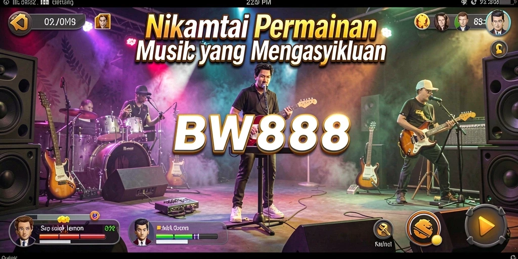 Screenshot gameplay BW888 menampilkan pemain beraksi dengan lagu-lagu favorit.