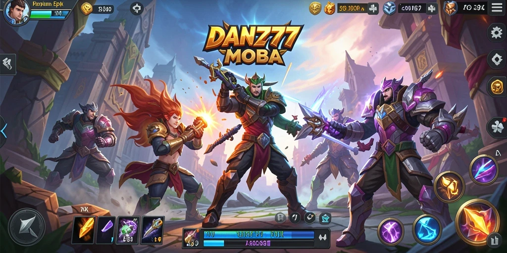 Screenshot gameplay menampilkan aksi pertempuran seru dalam DAN777.