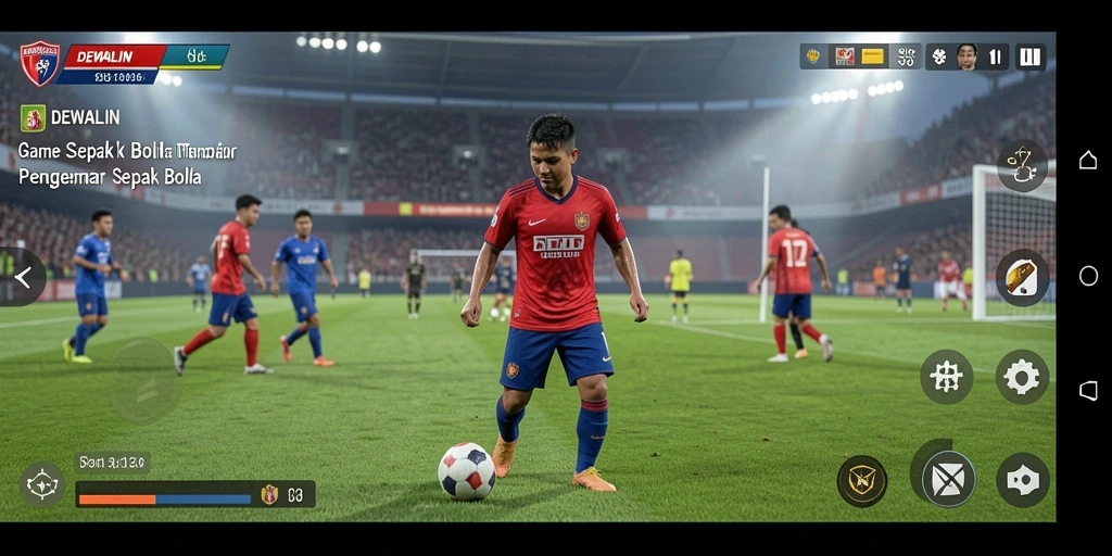 Gameplay seru DEWALIN dengan aksi sepak bola yang menegangkan.