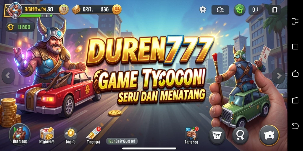 Screenshot utama DUREN777 menampilkan aksi seru dalam permainan Tycoon.