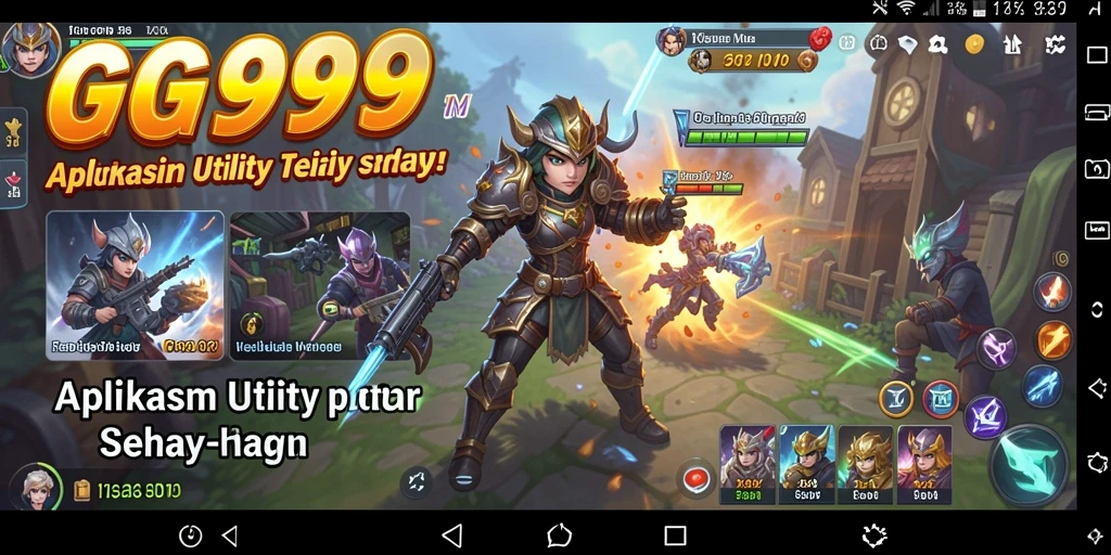 Screenshot GG999 menampilkan antarmuka aplikasi Utility yang intuitif dan modern.