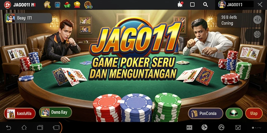 Screenshot gameplay JAGO11 menunjukkan keseruan bermain poker.