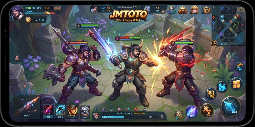 Screenshot gameplay JMTOTO menampilkan aksi pertarungan seru.
