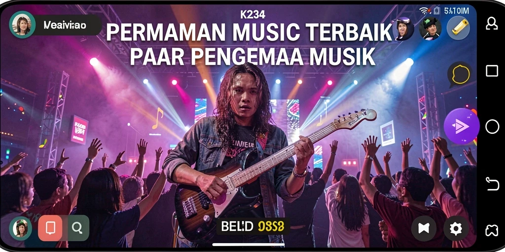 Screenshot menampilkan gameplay menarik K234 dengan alat musik yang beragam.
