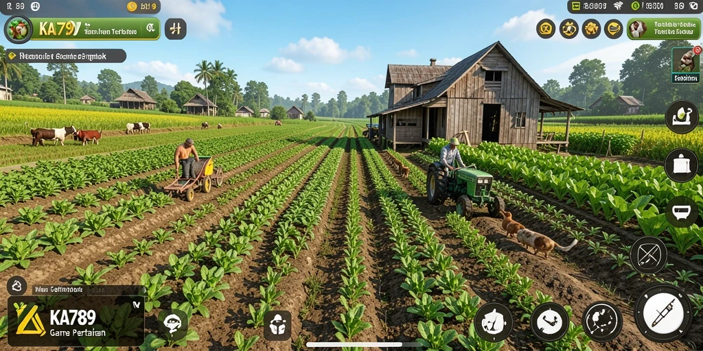 Gameplay KA789 yang menampilkan aktivitas bertani yang seru dan menarik.