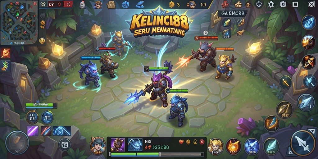Tampilan gameplay seru di KELINCI88 dengan strategi tim yang solid.