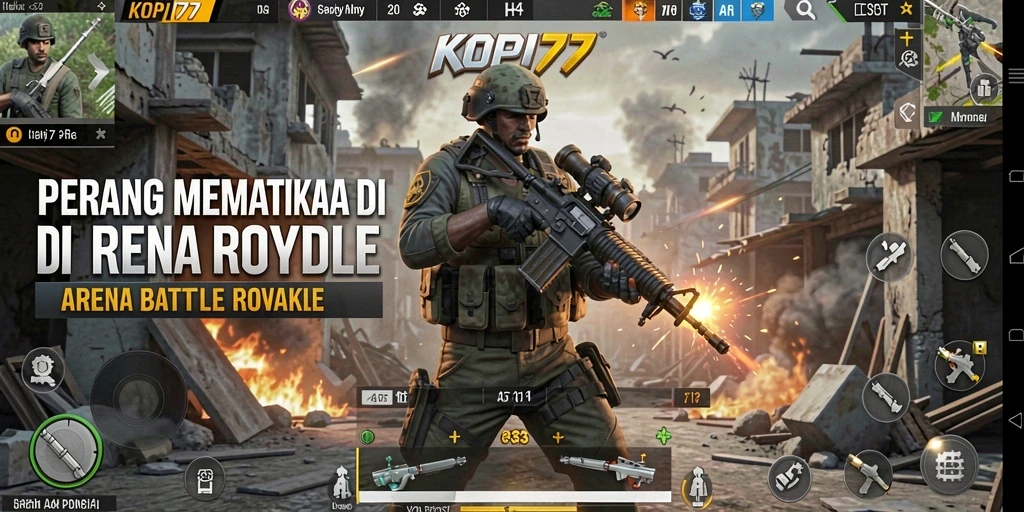Gameplay KOPI77 yang intens dan penuh aksi di arena Battle Royale.