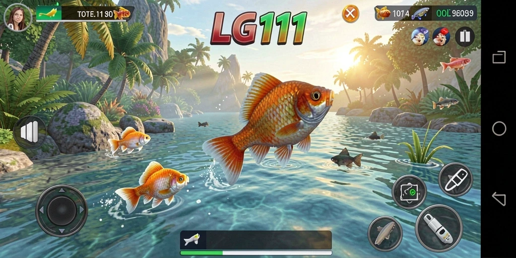 Screenshot LG111 menampilkan gameplay memancing yang menantang dan menyenangkan.