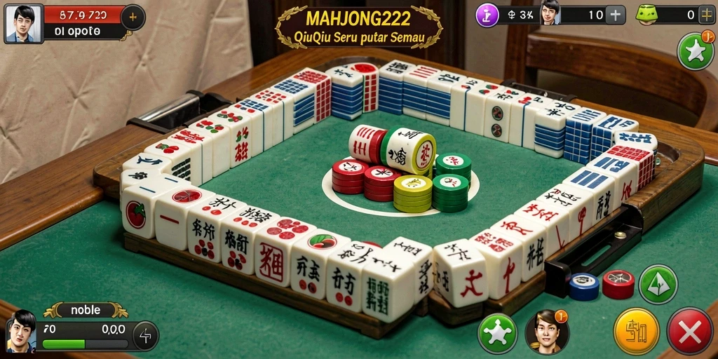 Tampilan gameplay seru dari MAHJONG222 dengan strategi QiuQiu.