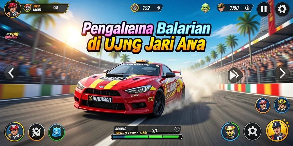 Tampilan gameplay MPOID yang mendebarkan dalam balapan kompetitif.