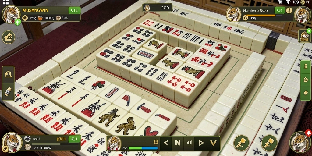 Screenshot dari <strong>MUSANGWIN</strong> menunjukkan gameplay seru Mahjong yang mengasyikkan.