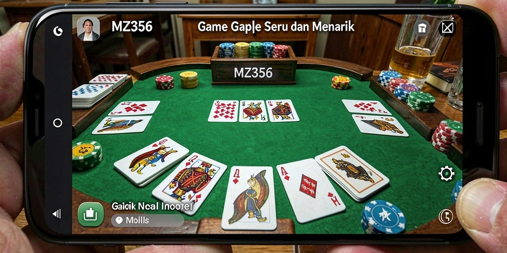 Tampilan gameplay seru dari MZ356 dengan fitur Gaple menarik.