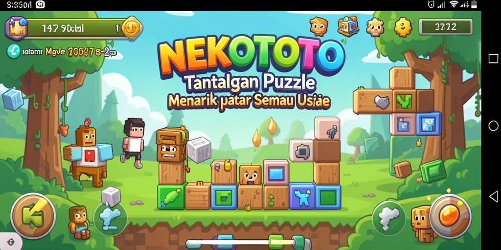 Gameplay seru NEKOTOTO dengan berbagai tantangan puzzle.