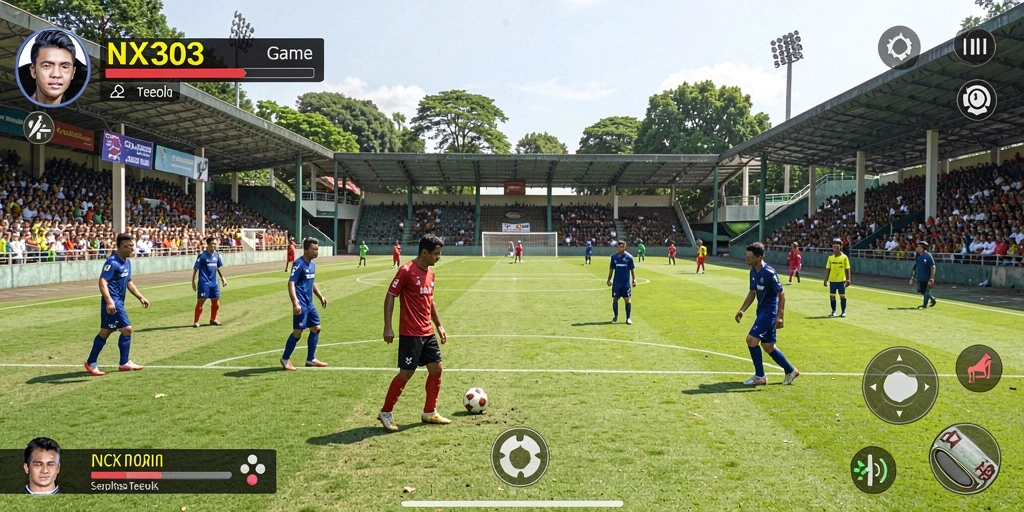 Tampilan gameplay NX303 yang menarik dan realistis dalam sepak bola.