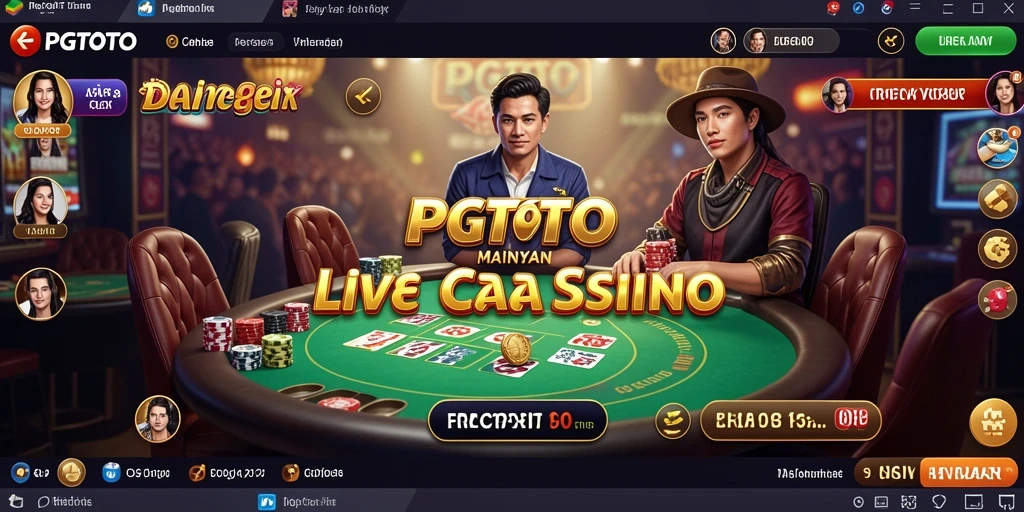 Tampilan gameplay PGTOTO dengan dealer langsung dan interaksi real-time.
