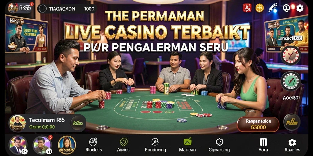 Tampilan gameplay <strong>RK55</strong> yang menarik dengan dealer langsung.