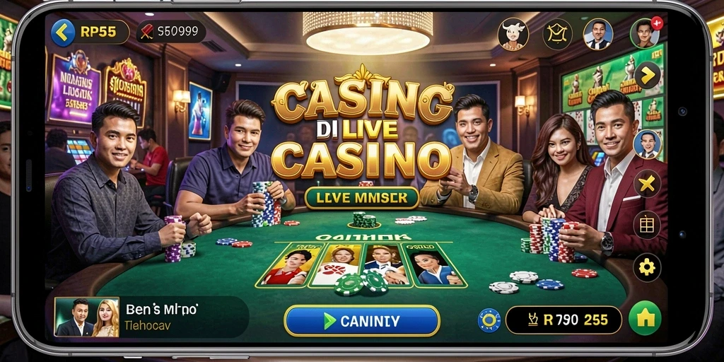 Tampilan gameplay seru dan interaktif di Live Casino RP55.