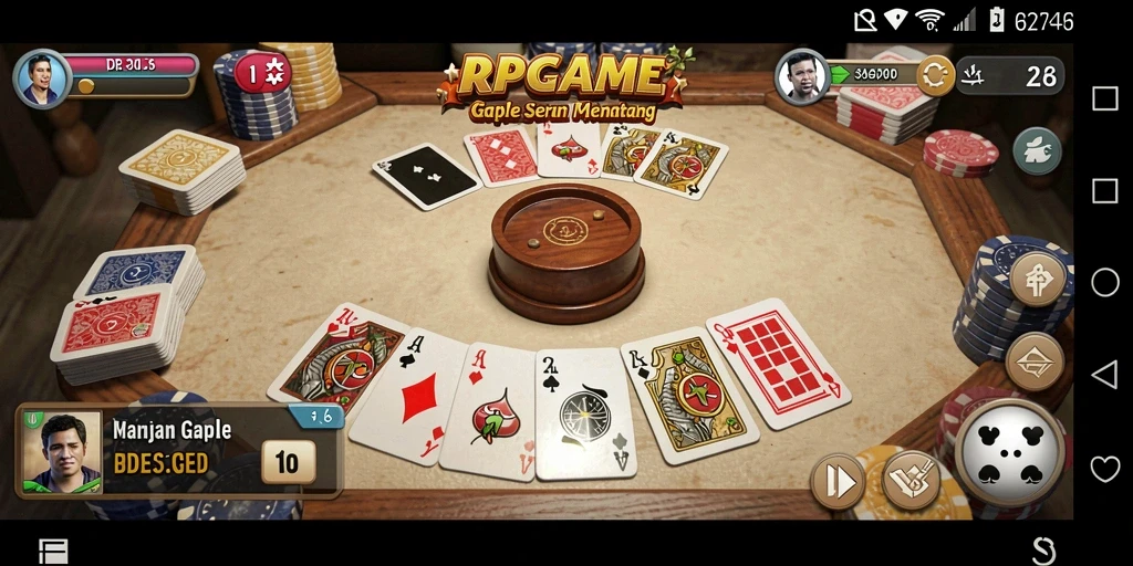Screenshot RPGAME menampilkan pemain sedang asyik bermain Gaple.