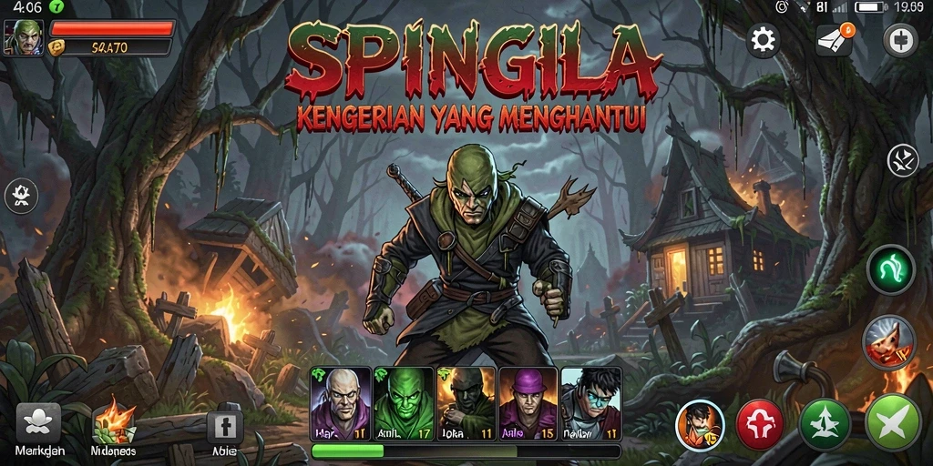 Screenshot gameplay SPINGILA dengan suasana Horror yang menegangkan.