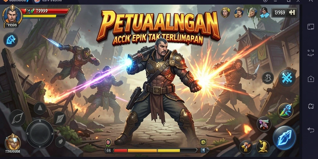 Screenshot menampilkan aksi gameplay penuh ketegangan dalam T9999.