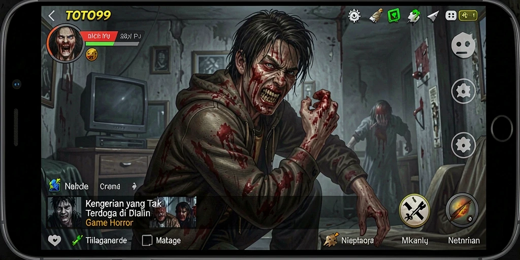 Tampilan mendebarkan di dalam gameplay TOTO99 saat menghadapi hantu.