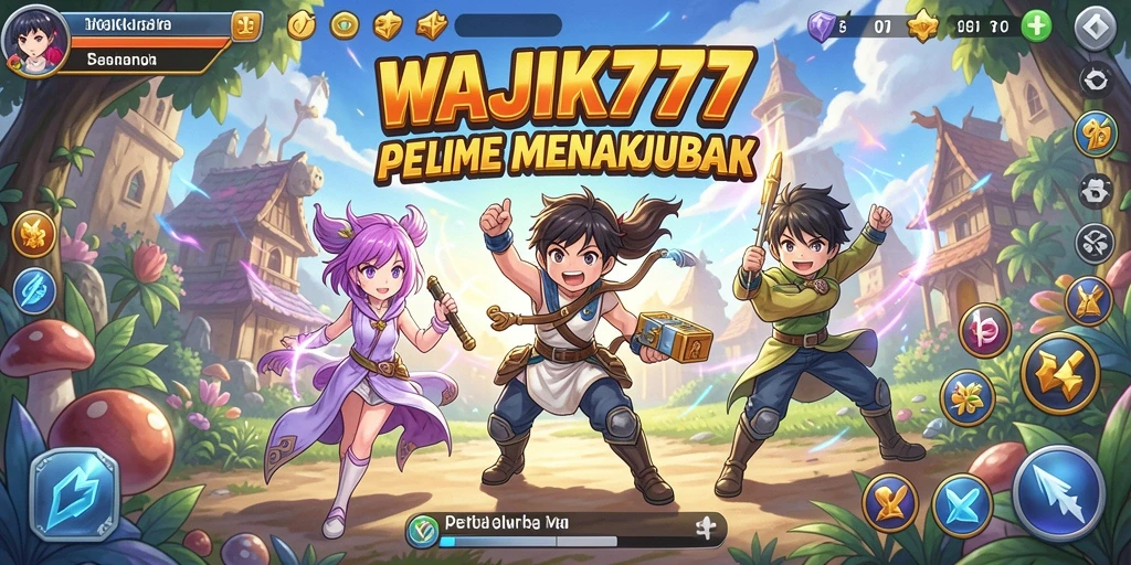 Tampilan gameplay WAJIK777 yang penuh warna dan karakter anime menarik.